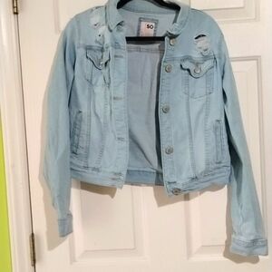 Light wash stretchy denim jacket size M